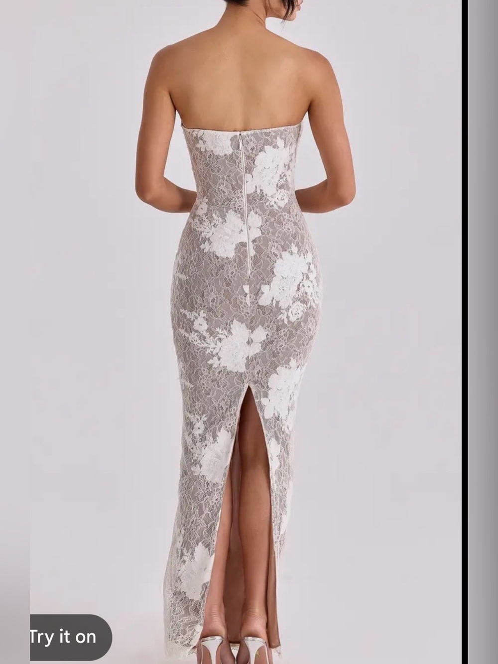 House of CB Lucienne Lace Corset Strapless Gown, XS - Picture 2 of 7